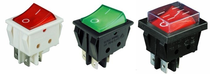 【專業供應32X25mm帶燈兩檔4腳ON-OFF帶防水帽船型開關/翹板開關】價格,廠家,圖片,電工開關,東莞市菲比電子科技-